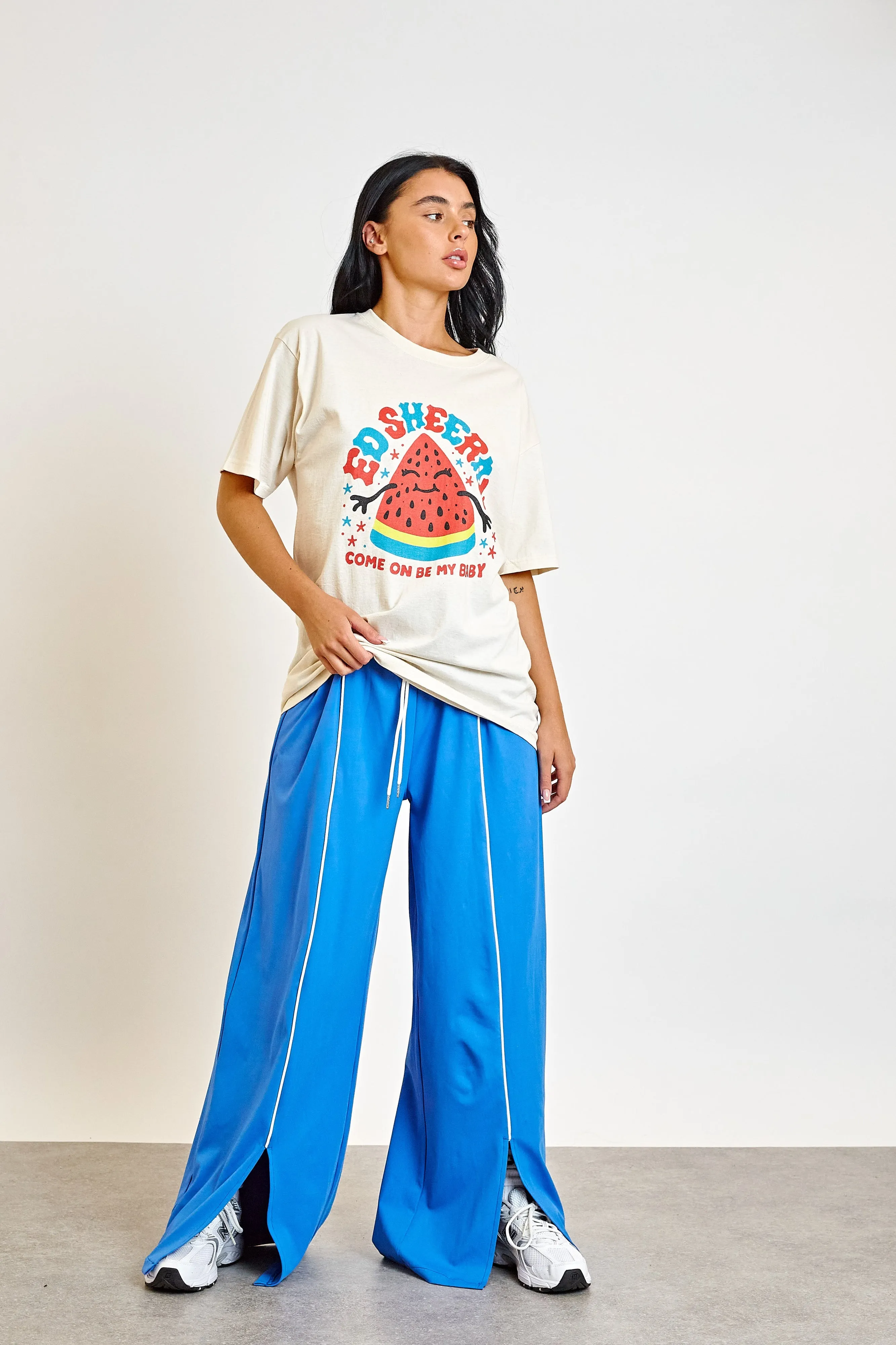 Daisy Street Sporty Blue Wide Leg Joggers