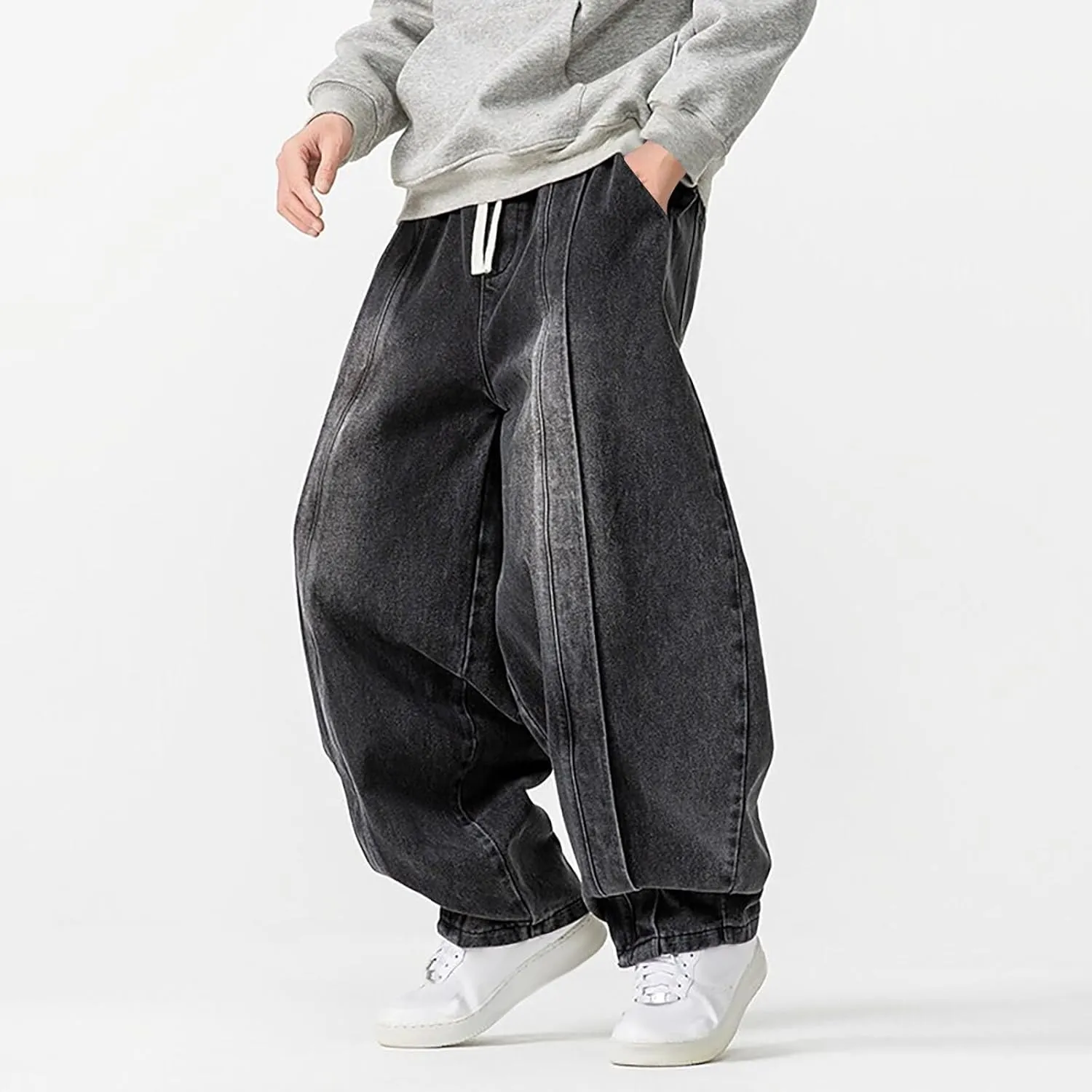 Denim Pants for Mens Fall Summer Vintage Harem Western Flare Wide Leg Pants Man 2025 Fashion