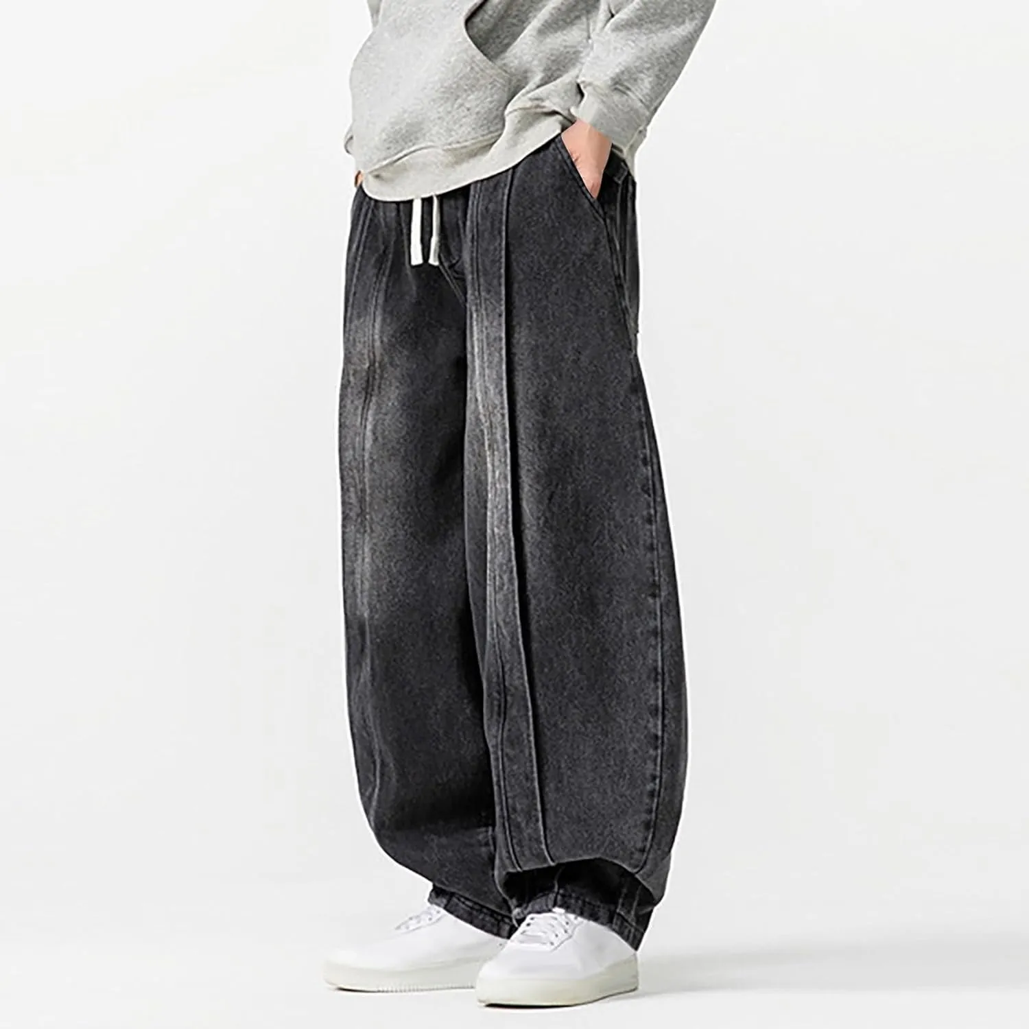 Denim Pants for Mens Fall Summer Vintage Harem Western Flare Wide Leg Pants Man 2025 Fashion