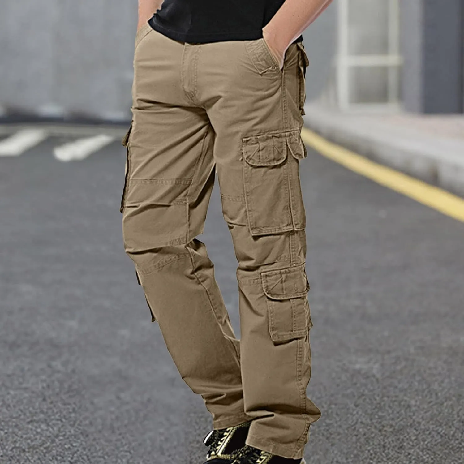 GIERIDUC Mens Stacked Flared Sweatpants Boyfriend Gifts for Boyfriend Best Formal Trousers for Men Forest Green Dress Pants