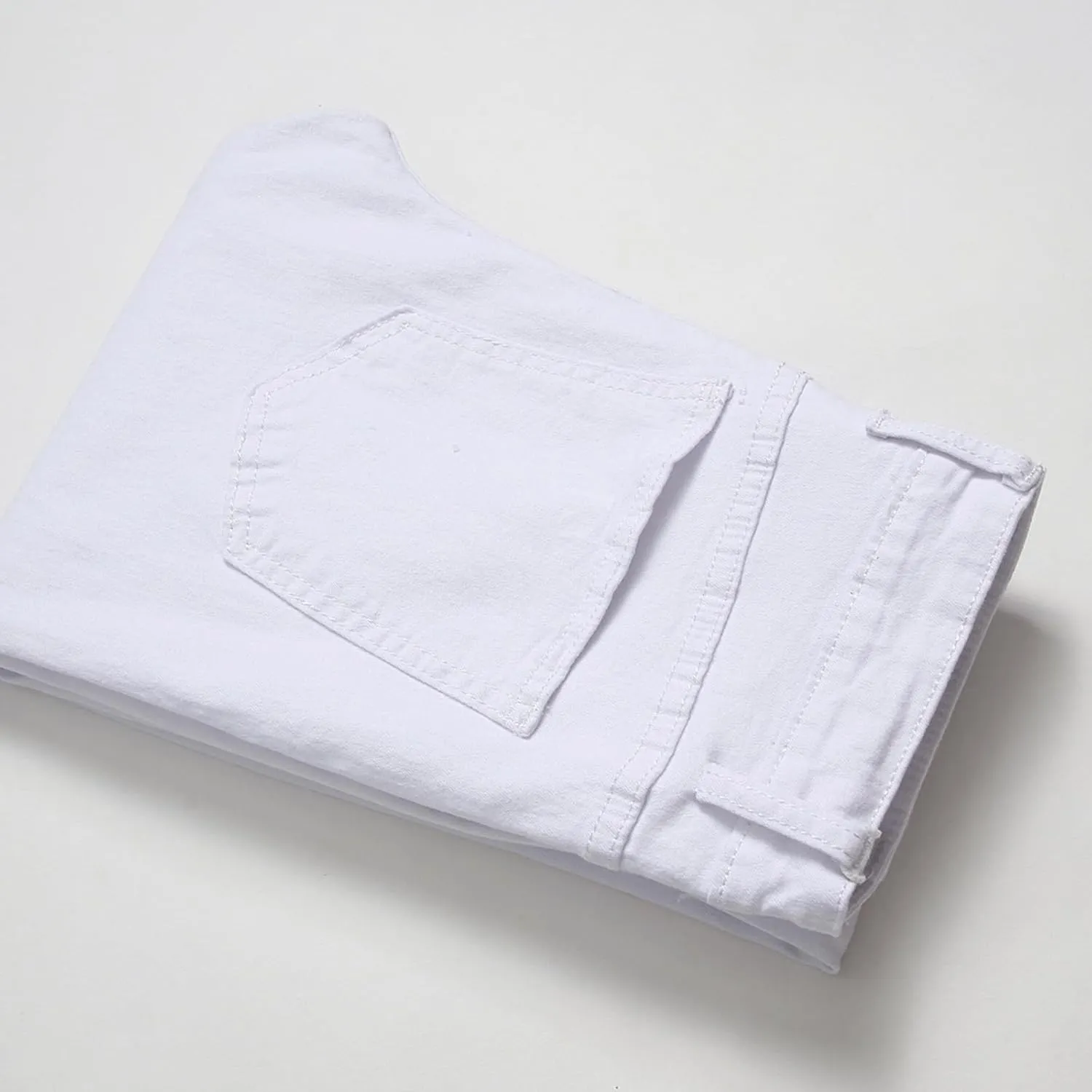 Jeans for Men 2023 Straight Stretch Cotton Denim Pants Casual Stylish Buckle Zipper Distressed Stretchy Trousers