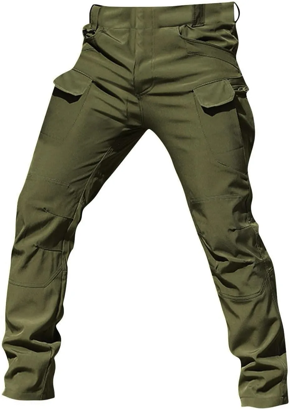 Men Cargo Pants with Pockets Ripstop Stretch Skinny Fit Hiking Pants Stylish Trousers Workout Joggers Baggy Pants