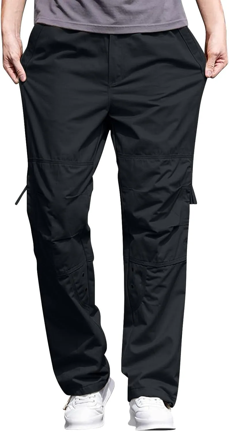 Mens Pants Cargo Joggers Lightweight Cargo Sweatpants Stretch Waistband Workout Joggers Outdoor Athletic Hiking Pants