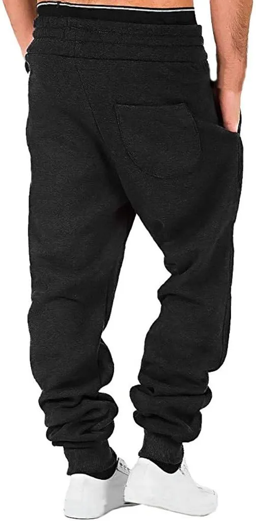 Mens Workout Cargo Sweatpants Cargo Pants Sports Sweats Casual Trousers Heavyweight Fleece Sweatpants with Pockets