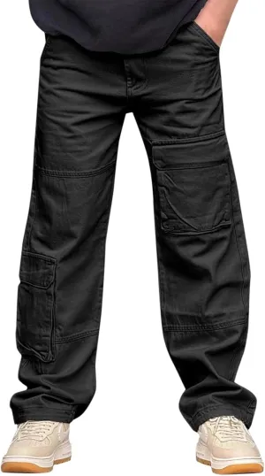 MIDOO Cargo Pants for Men Relaxed Fit Casual Drawstring Waist Joggers Lightweight Breathable Active Fishing Hiking Pants