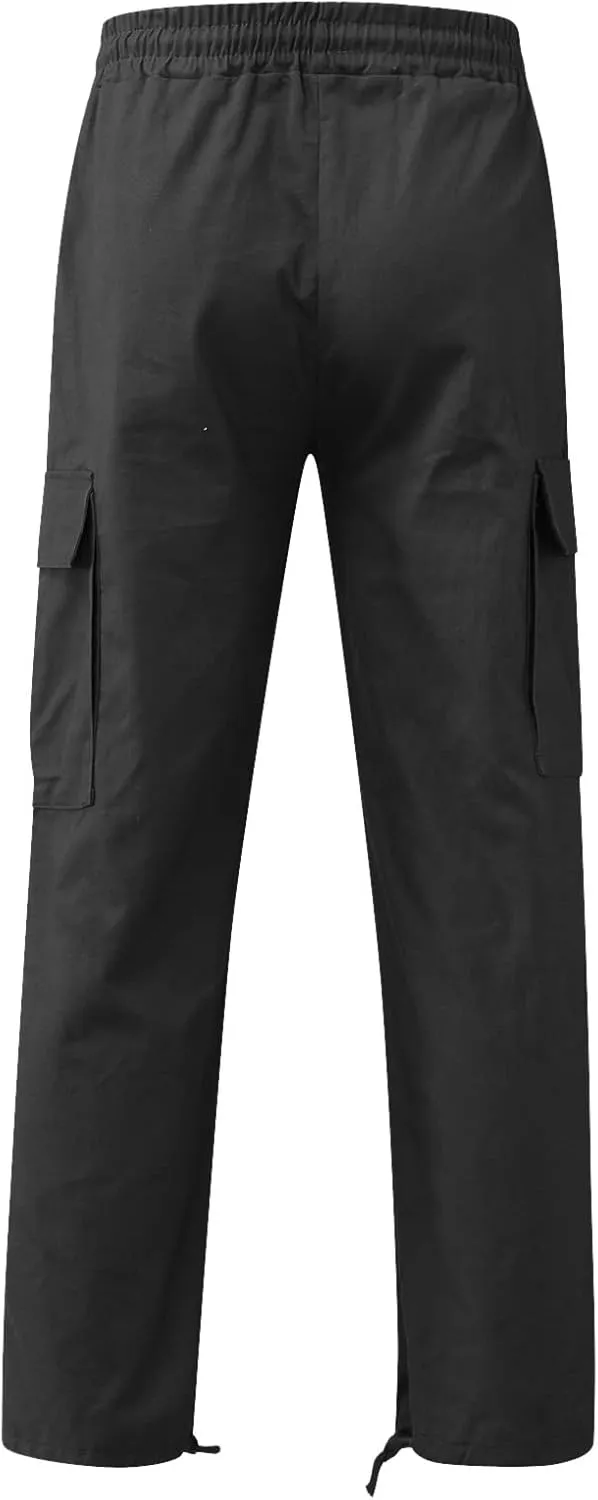sdbrld Cargo Pants For Men Mens Casual Relaxed Fit Pants Beach Streetwear Baggy Trousers Cargo Pants with Zipper Pockets