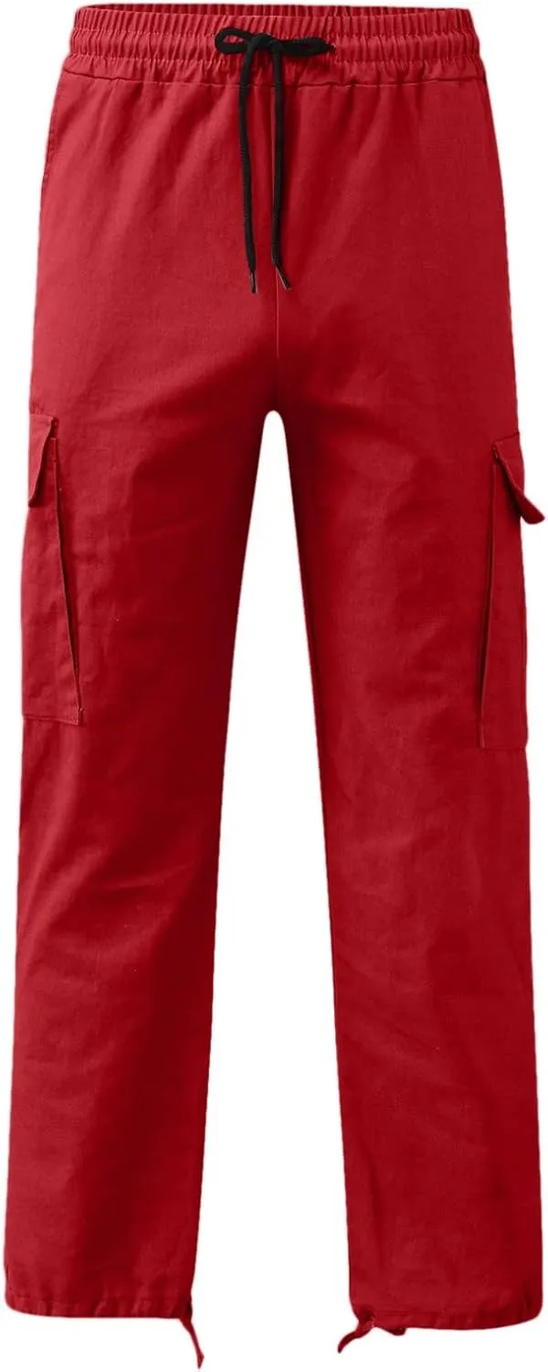 sdbrld Cargo Pants For Men Mens Trendy Relaxed Fit Beach Pants Streetwear Baggy Trousers Cargo Pants with Zipper Pockets