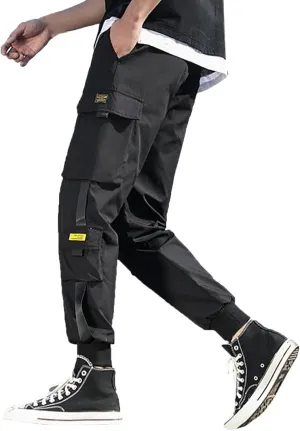 Slim Cargo Pants Men Industrial Work Pants for Men Baggy Harem Pant Cargo Relaxed fit Stretch Pant Men Big Tall Mens Pants Black Pocket Sweatpants