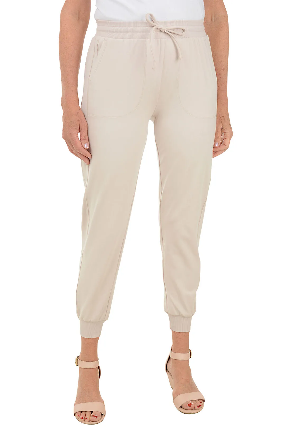 Solid Ankle-Length Jogger Pant
