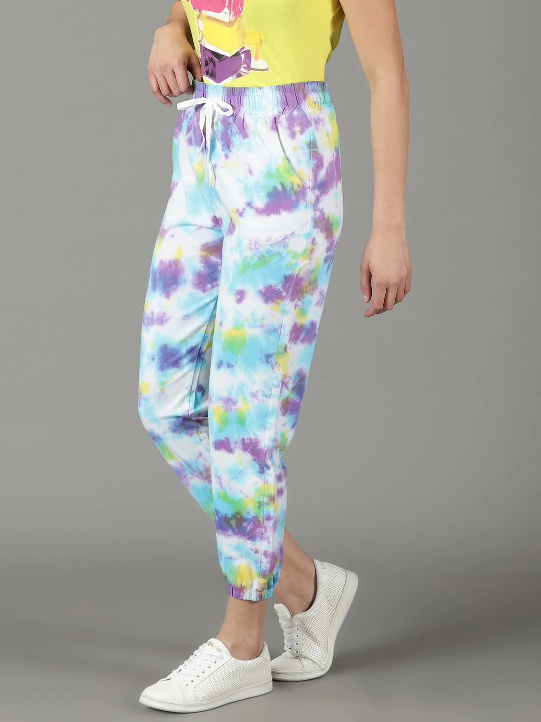 Women Multi Tie-Dyed Cotton Joggers