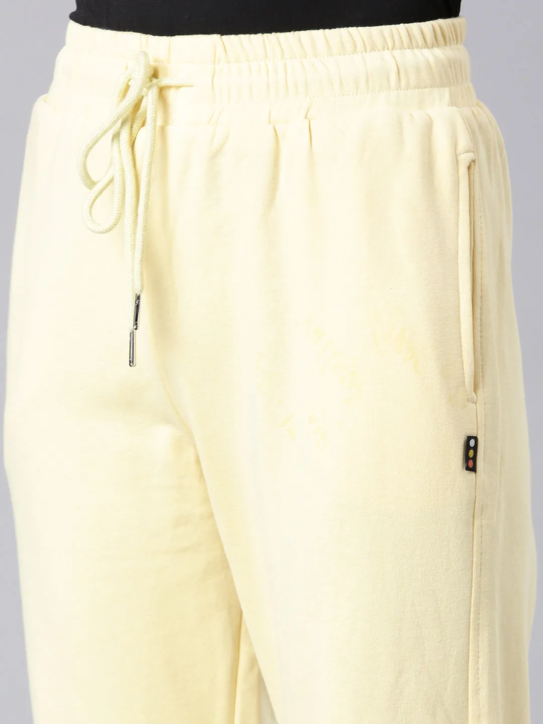 Women Yellow Camouflage Printed Mid-Rise Track Pant