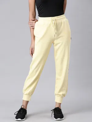 Women Yellow Camouflage Printed Mid-Rise Track Pant