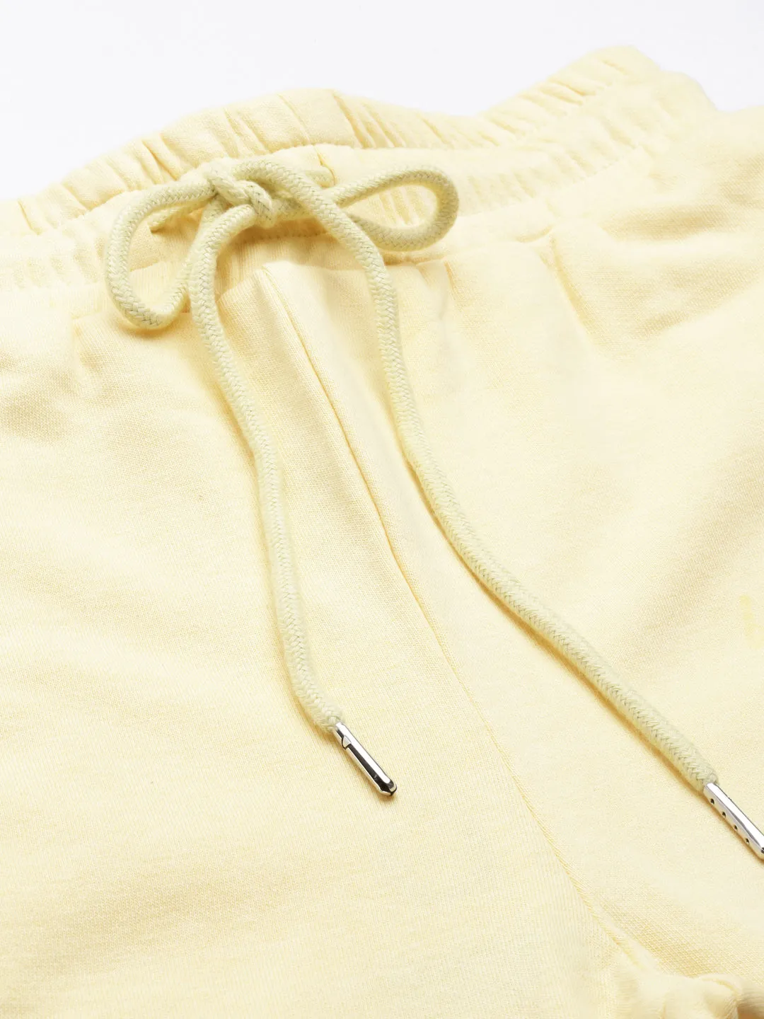 Women Yellow Camouflage Printed Mid-Rise Track Pant